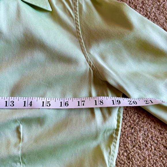 Talbot's Light Green Stretch Cotton Sateen Button-Down Shirt – Women’s Size - Picture 5 of 8